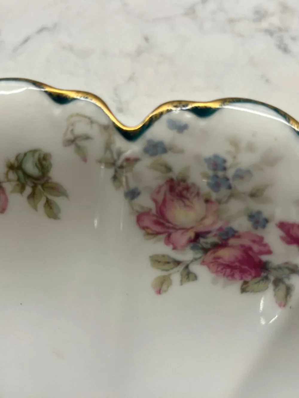 Haviland Limoges Low Round Serving Bowl - Colorful Pink Roses - Schleiger 1144 M
